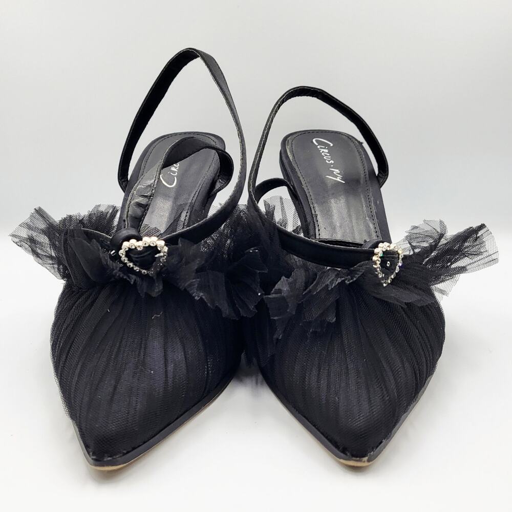Circus NY by Sam Edelman Black Michelle Pumps Wrap Ankle Strap Women's Size 9.5
